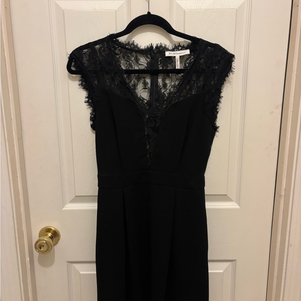 BCBG Elegant Black Lace Dress